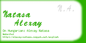 natasa alexay business card